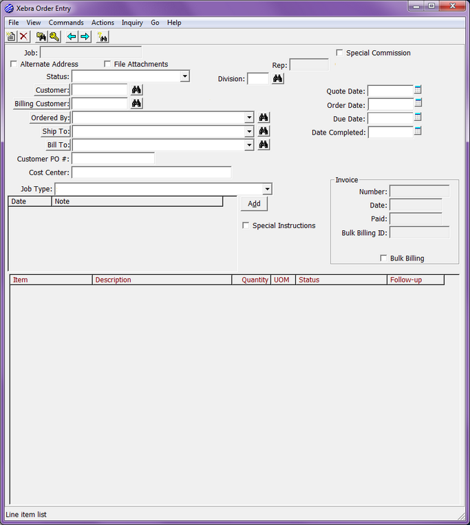 OE Main Screen